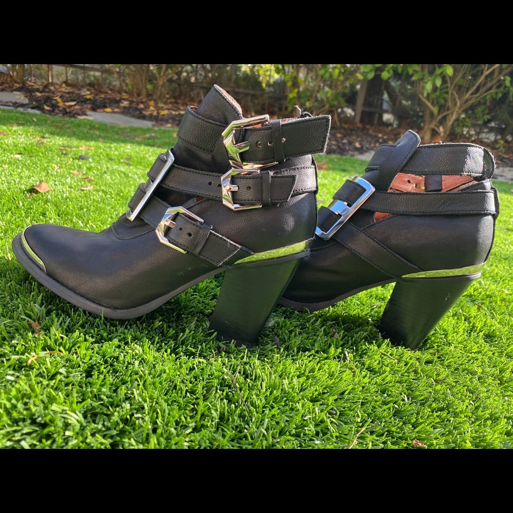 Jeffrey Campbell Black Leather Booties